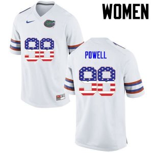 Women's Florida Gators #98 Jorge Powell NCAA Nike White USA Flag Fashion Authentic Stitched College Football Jersey ZOD5462CA